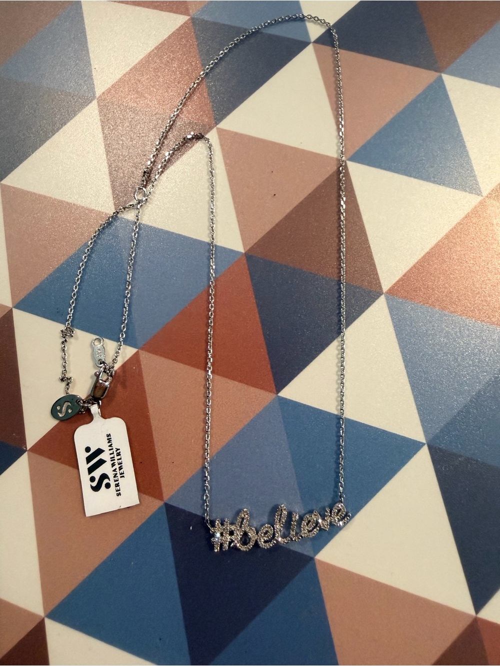 Zales Sterling Silver Diamond "#believe" Script Necklace